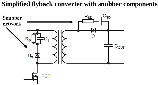 simplified-flyback-converter-with-snubber-components