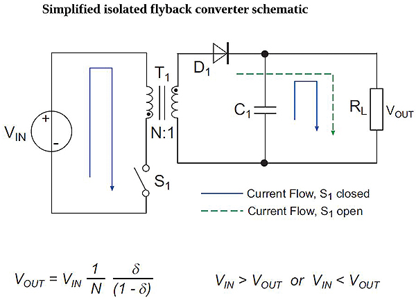 simplified-isolated-flyback-converter-schematic