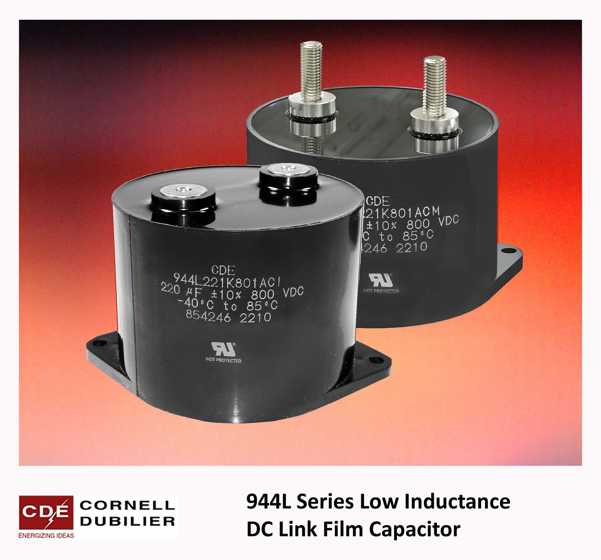 Low inductance DC link film capacitors; more power, smaller footprint